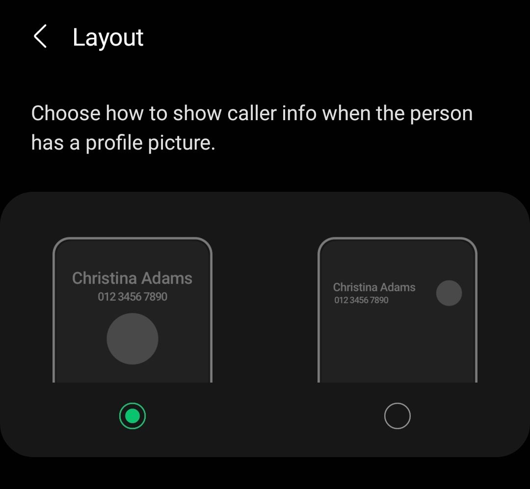 One UI 3 Call Screen Layout