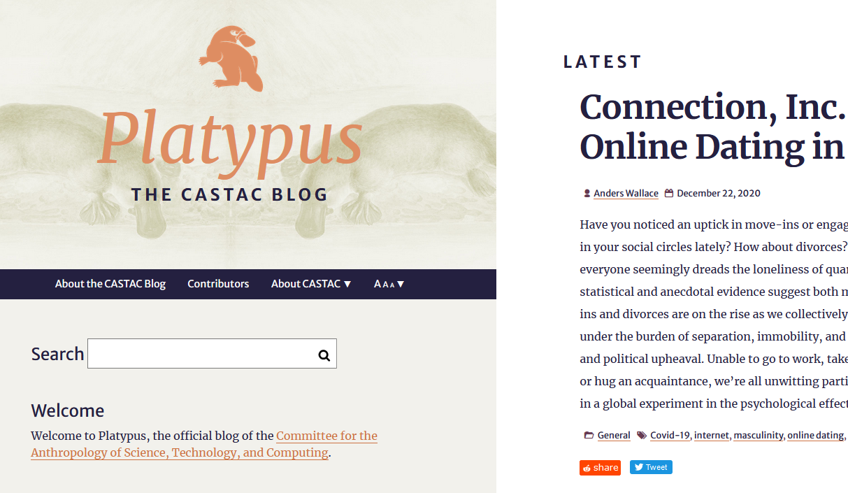 Platypus Anthropology Blog Home Page