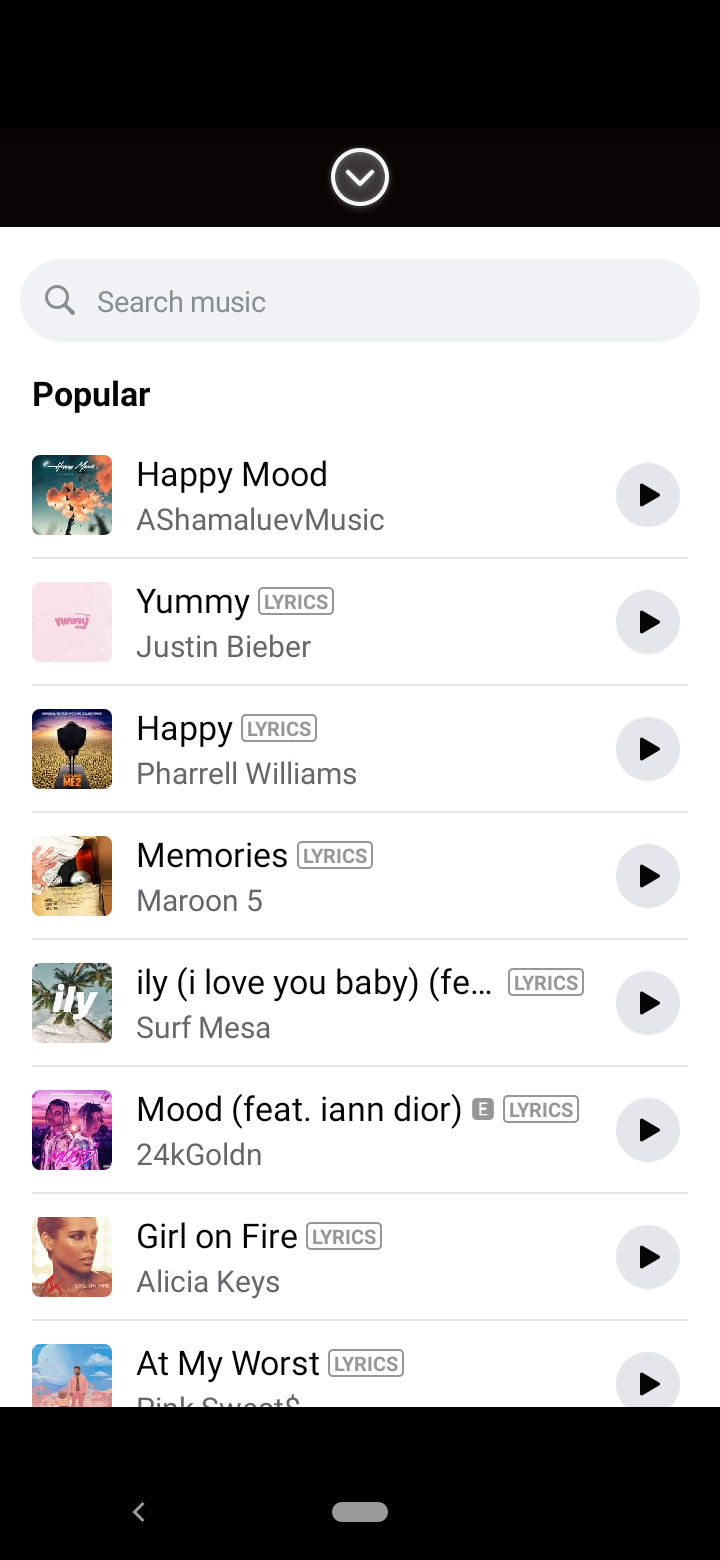 popular songs for Facebook story
