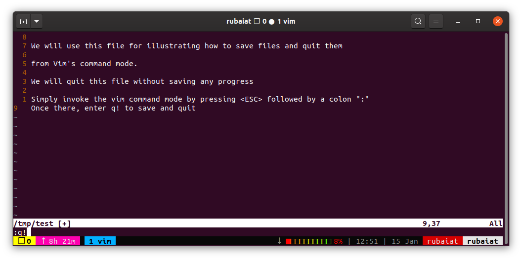 How to Save and Quit a File in Vim