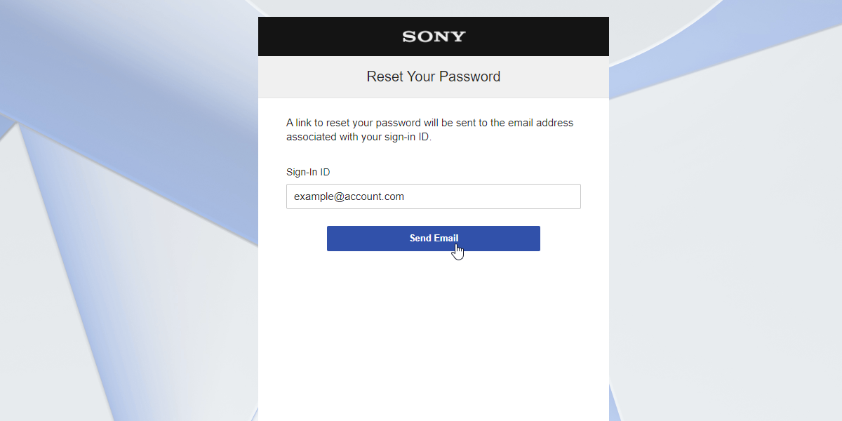 Sending a password reset email