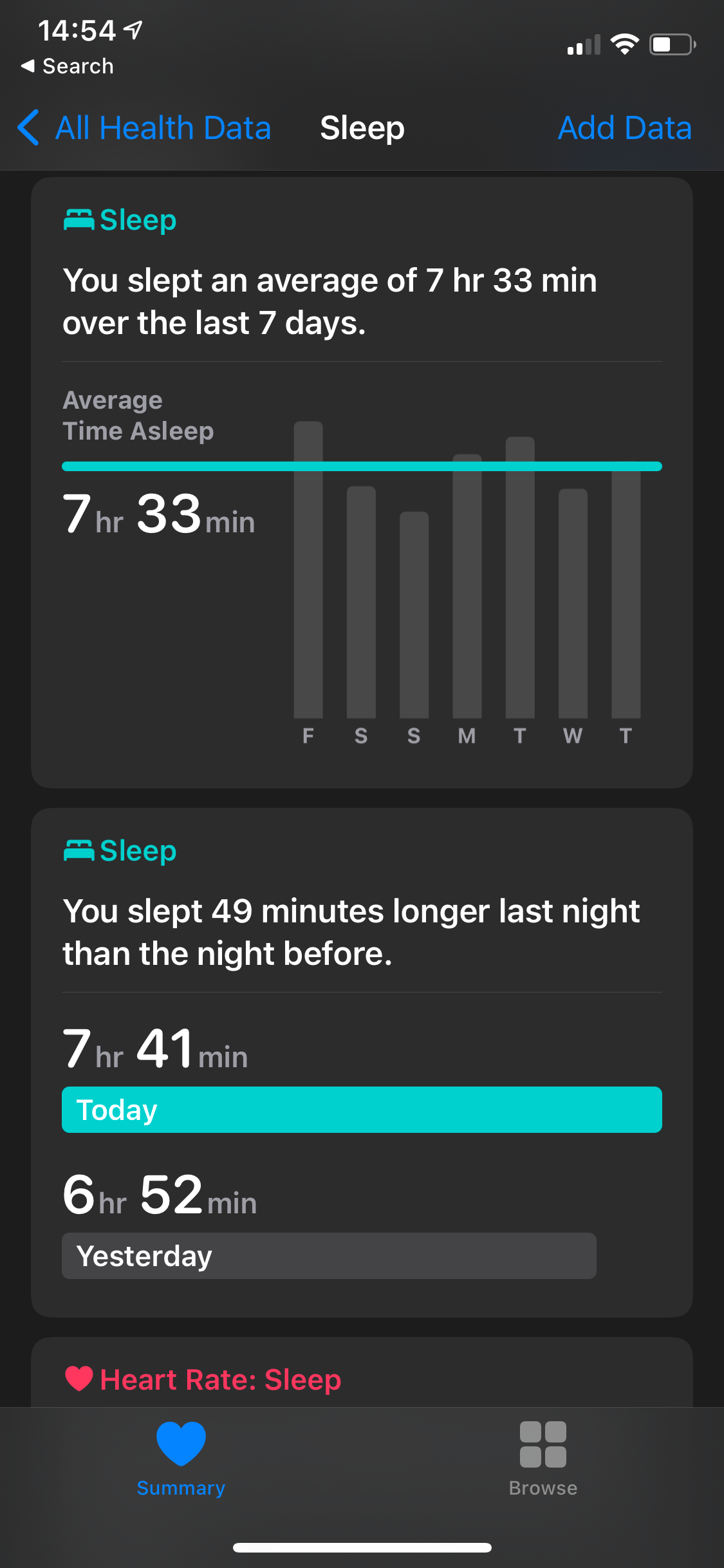 mifit screenshot apple health sleep