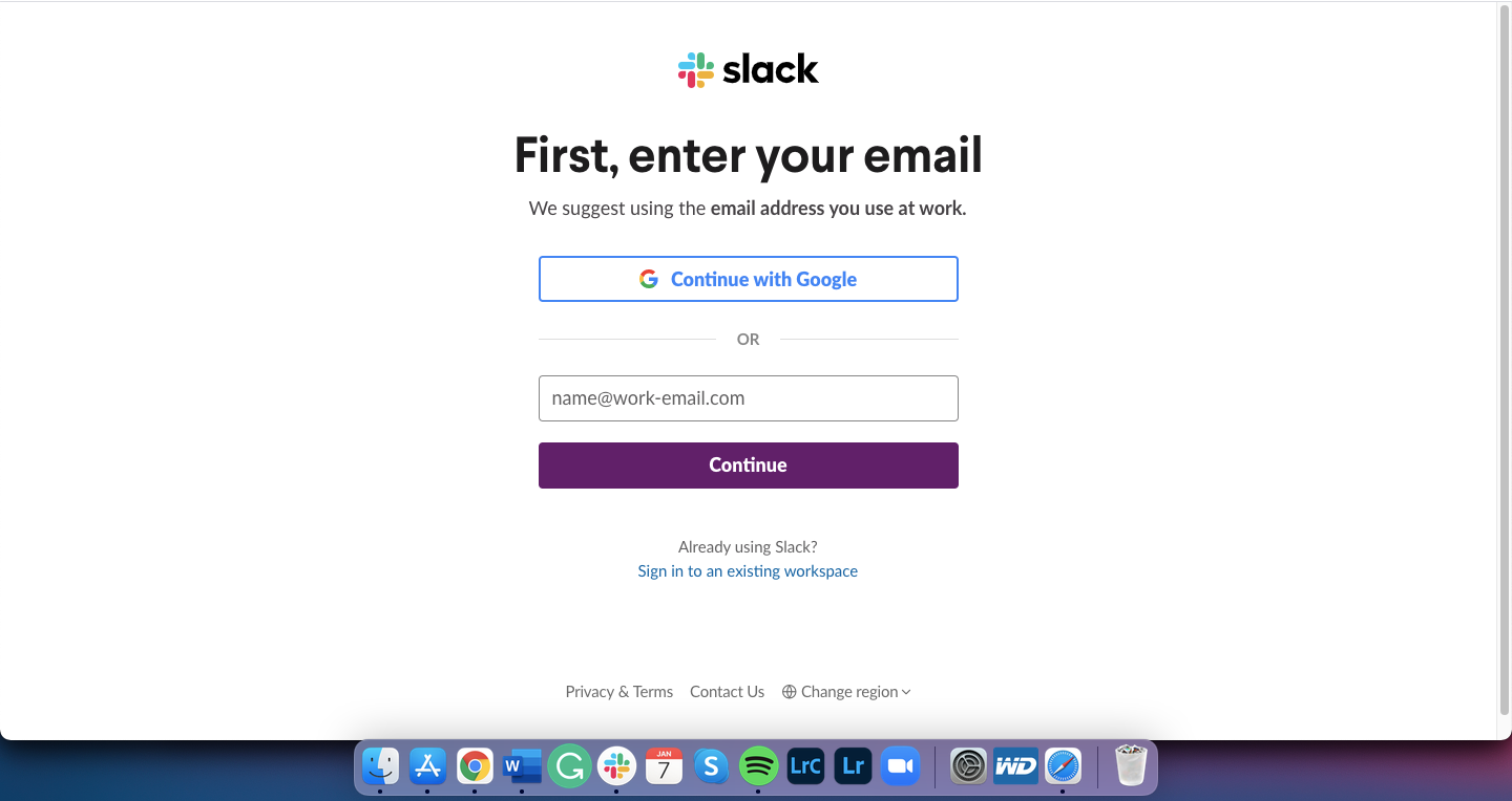 Create Slack Account