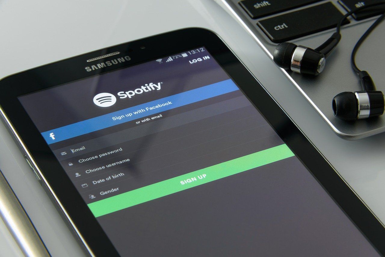 Spotify login page on smartphone