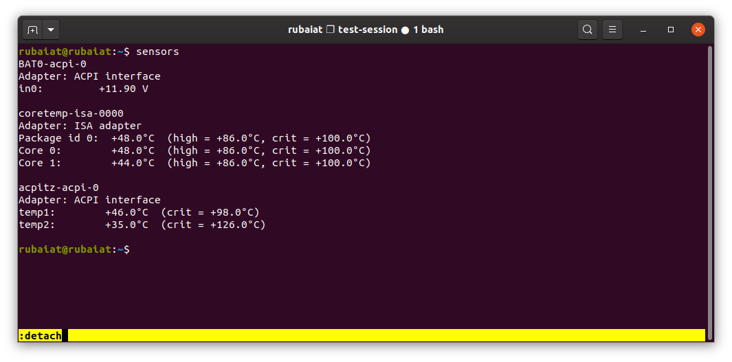 Detaching Tmux sessions in Linux
