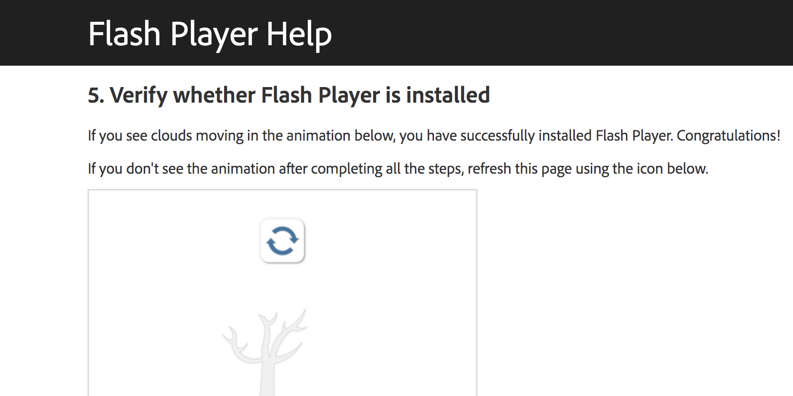 Verify Flash Player uninstallation