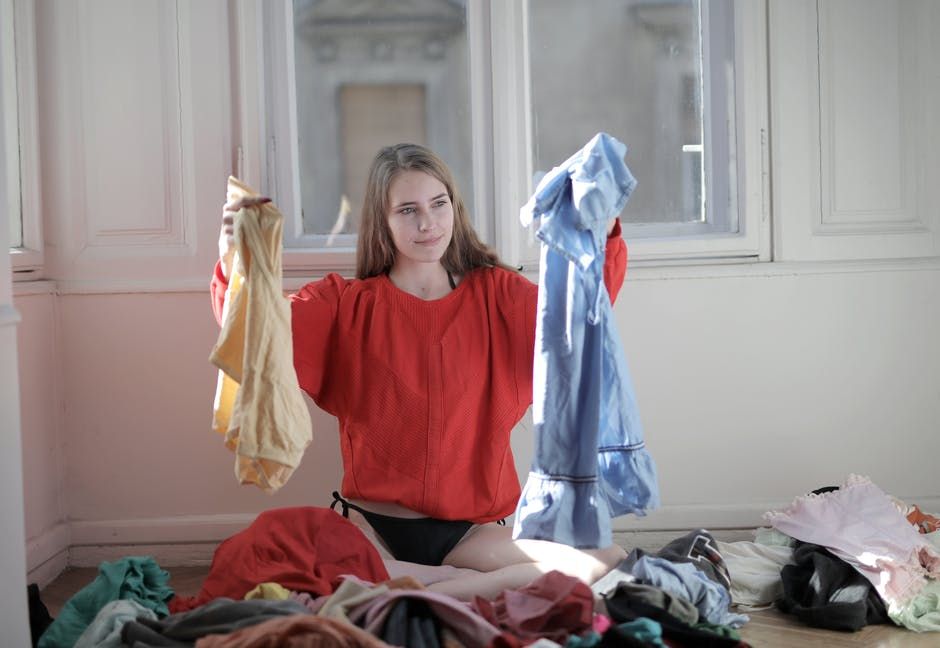 woman with laundry
