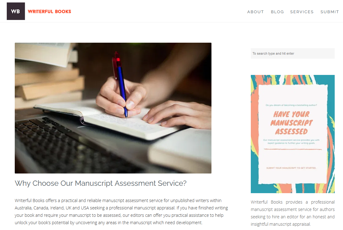 Writerful Books Manuscript Assessment Services