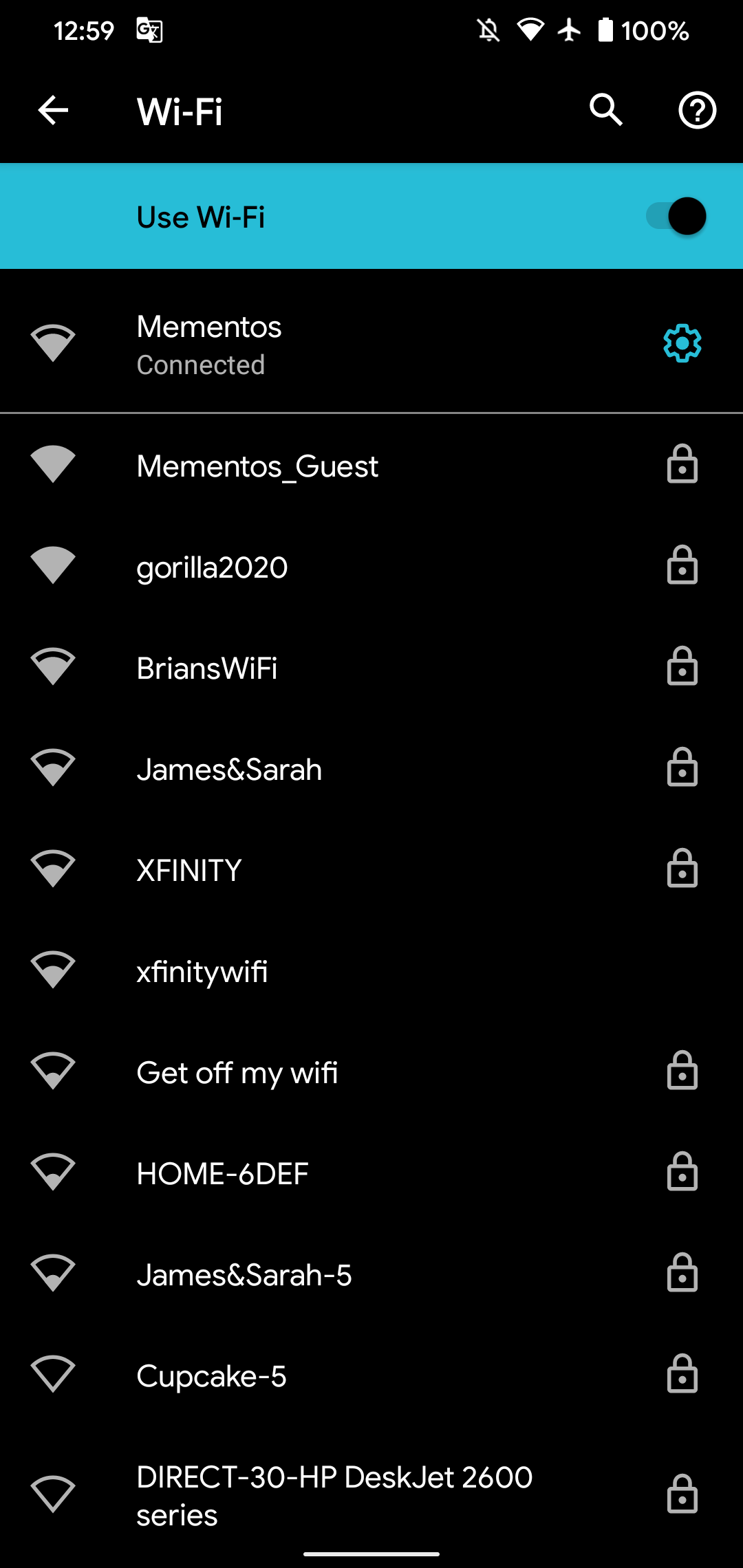 Android Wi-Fi Network List