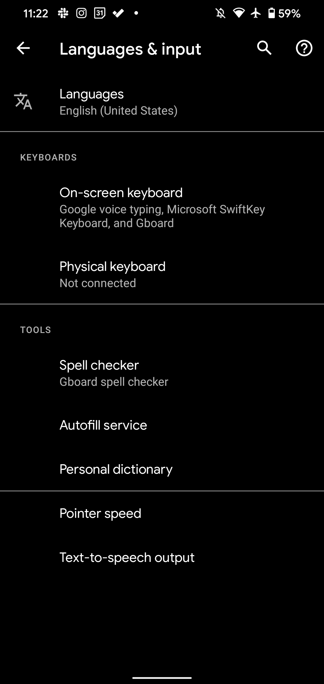 Android Language Options