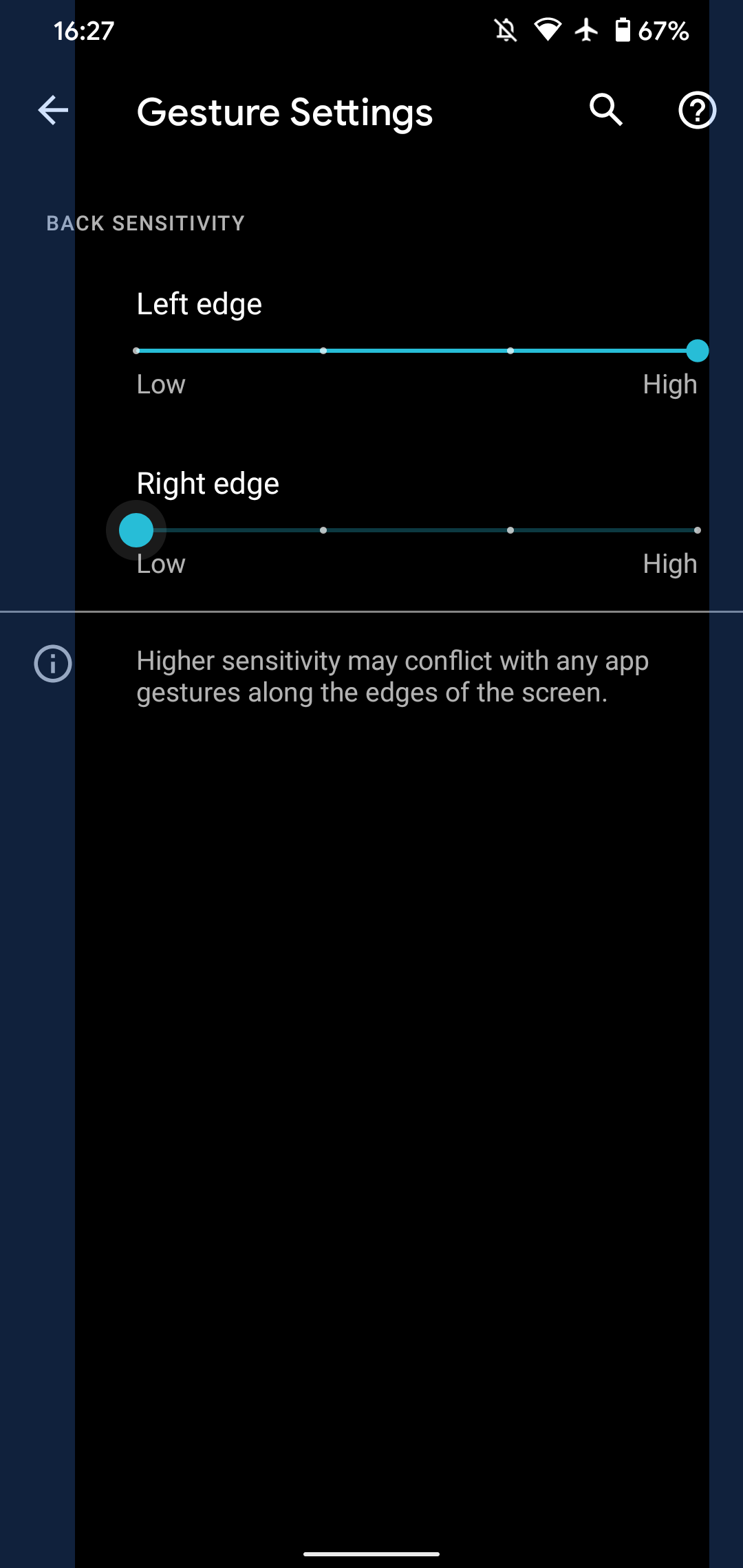 Android Back Sensitivity