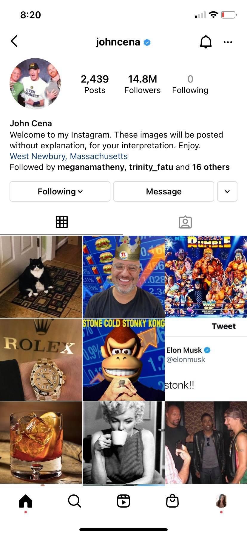 Screenshot Instagram profile