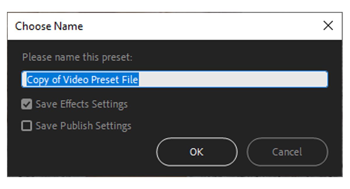Adobe Media Encoder Save Preset File