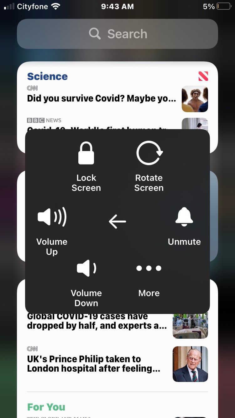 AssistiveTouch Device Options Screenshot