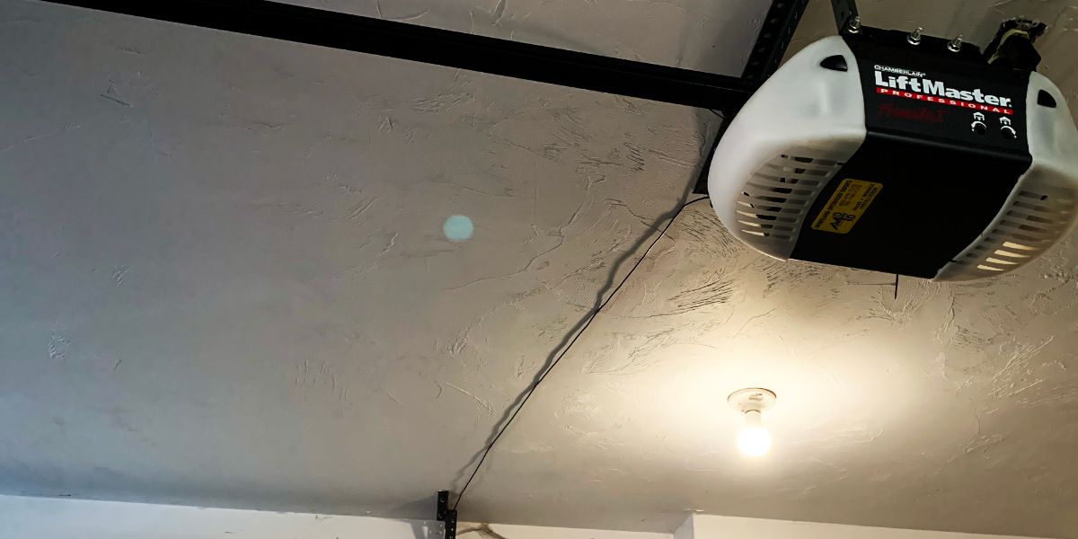 Wires Secured Across Ceiling Connected To Opener