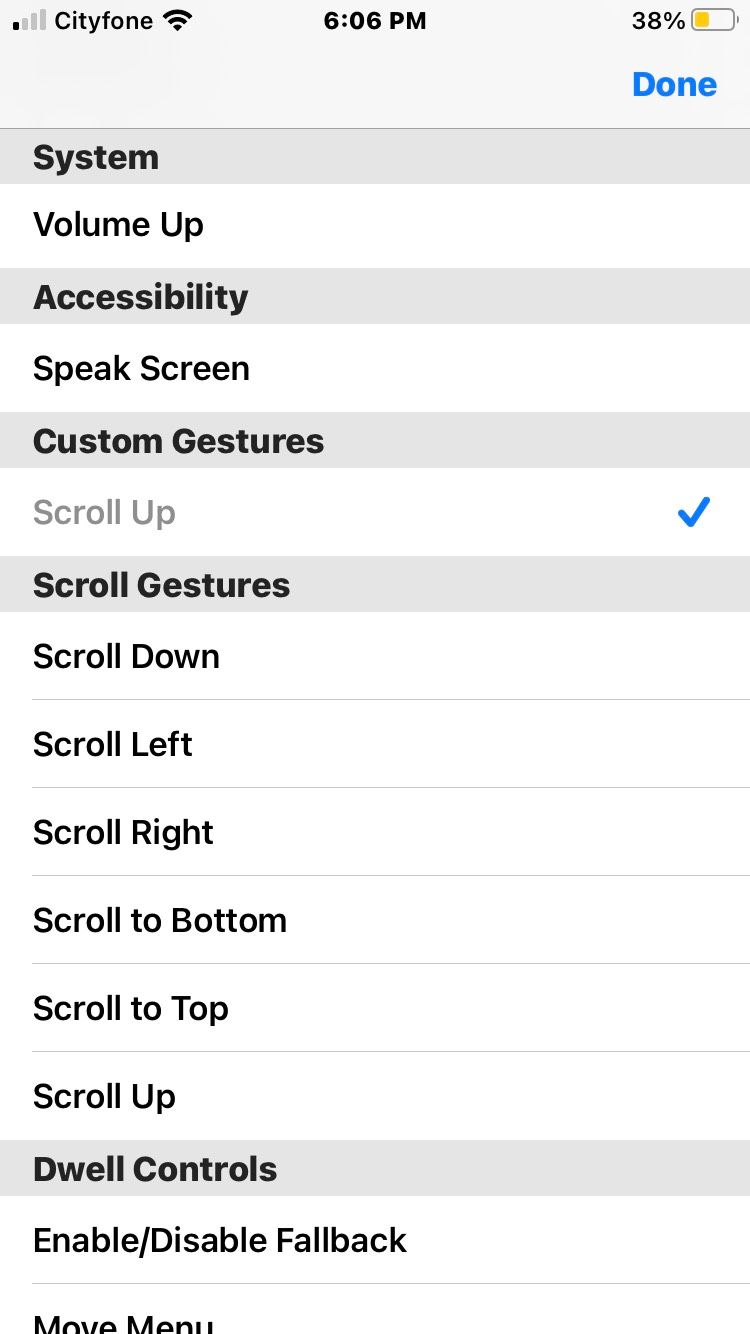 AssistiveTouch Custom Gesture Settings