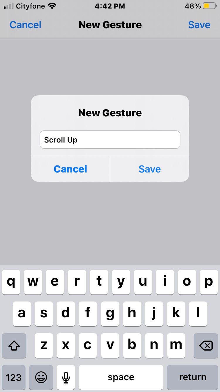 Custom Gesture Name Screenshot