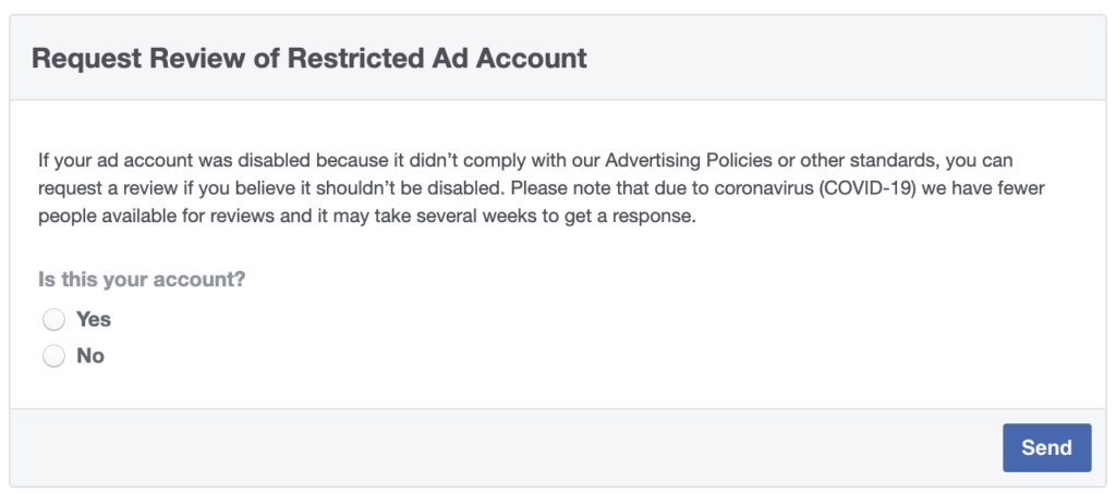 Facebook Ad Account Disabled Due to Violation
