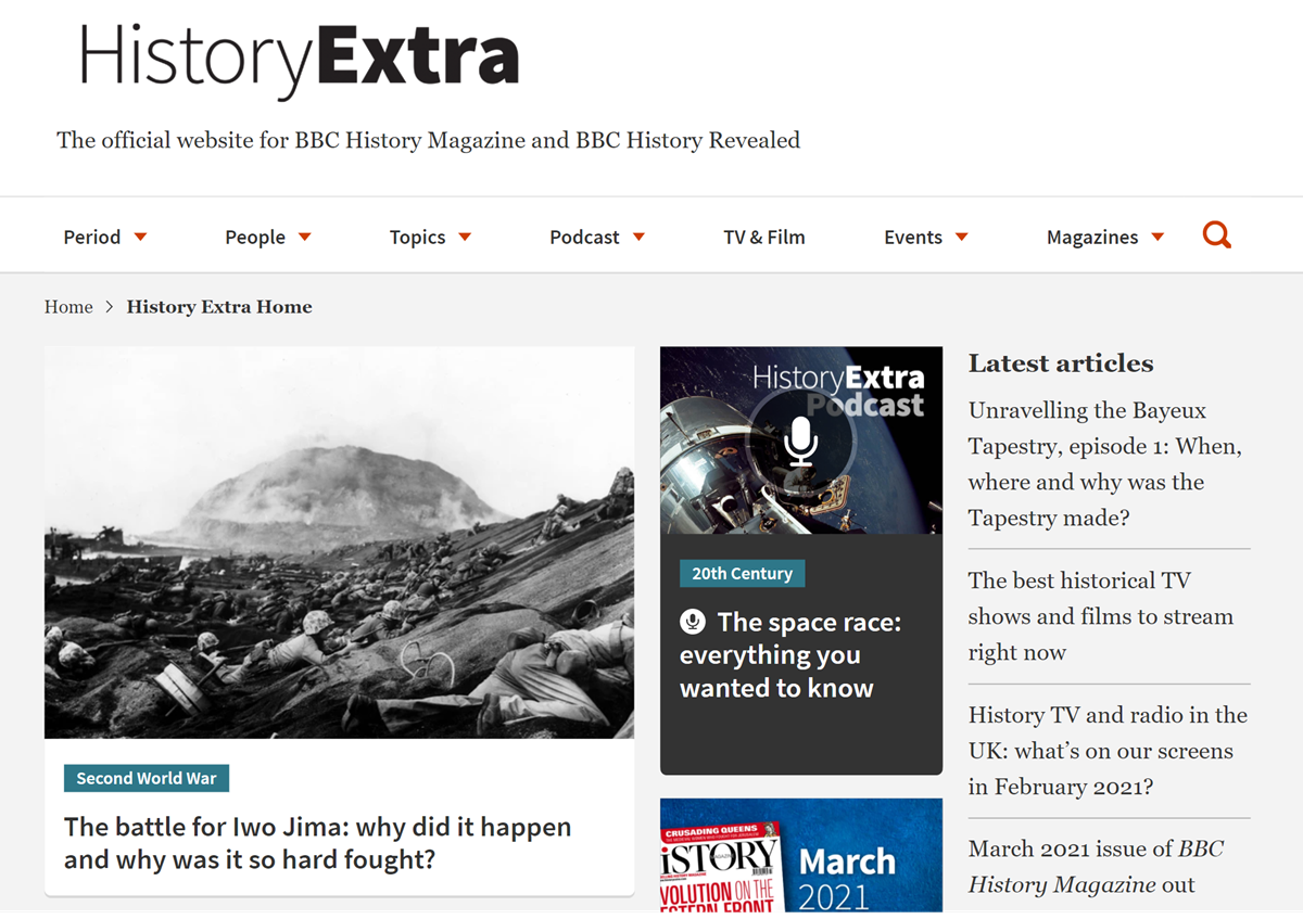 BBC's HistoryExtra website