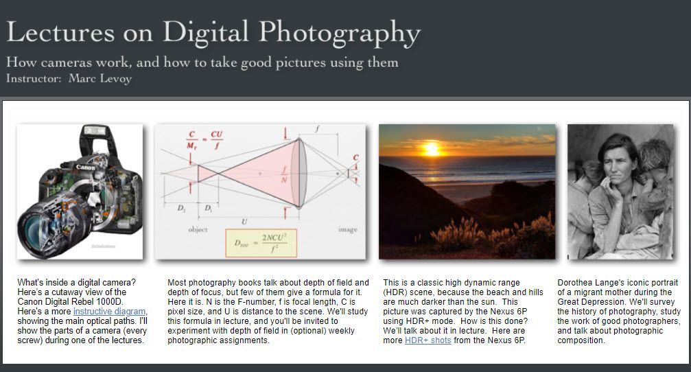 Lectures on Digital Photography