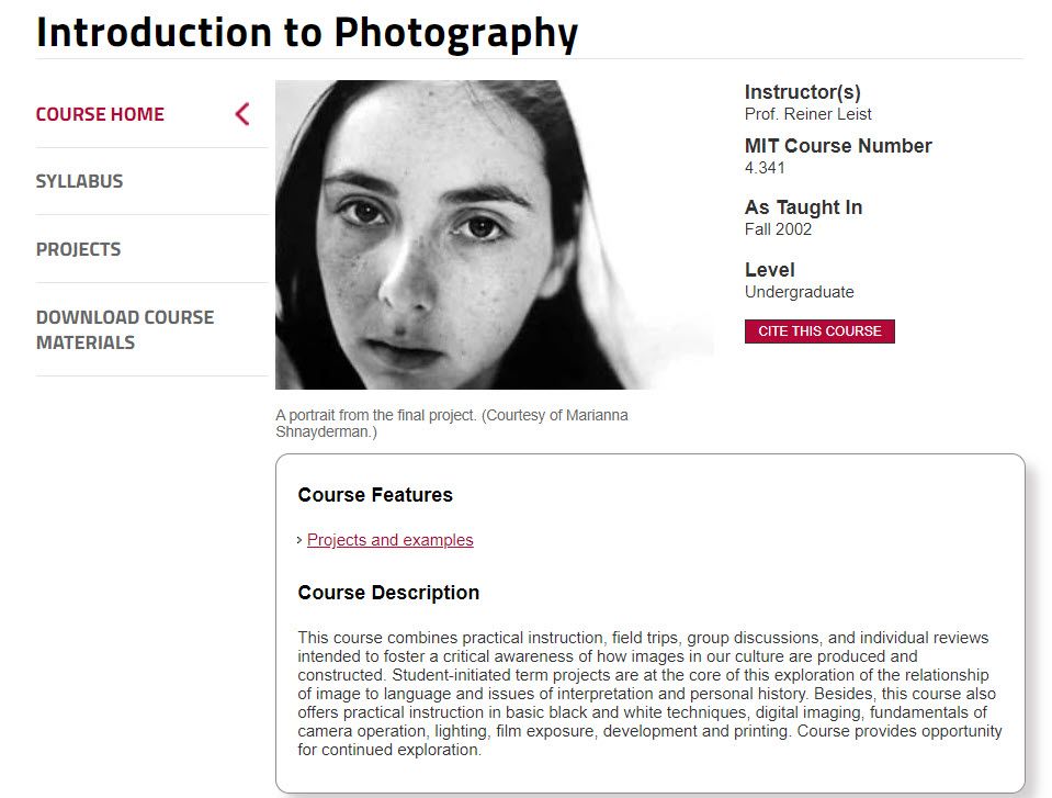 MIT---Introduction to Photography