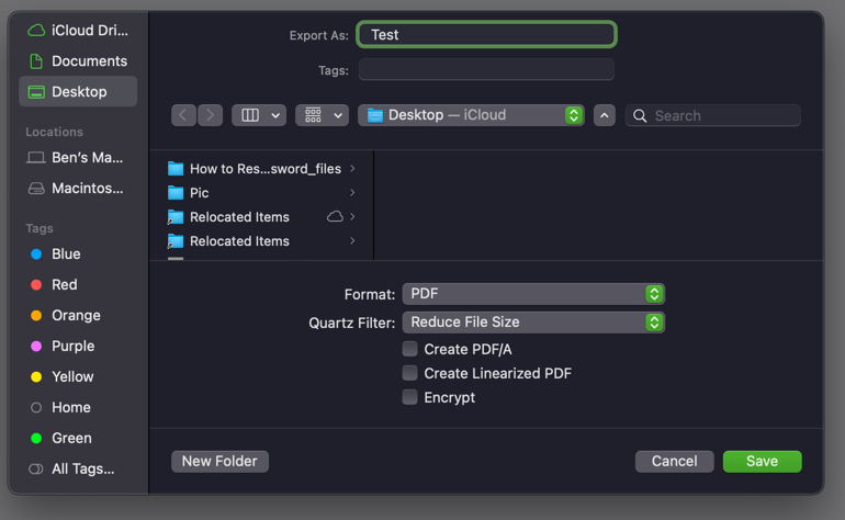 decrease the pdf size for powerpoint in mac