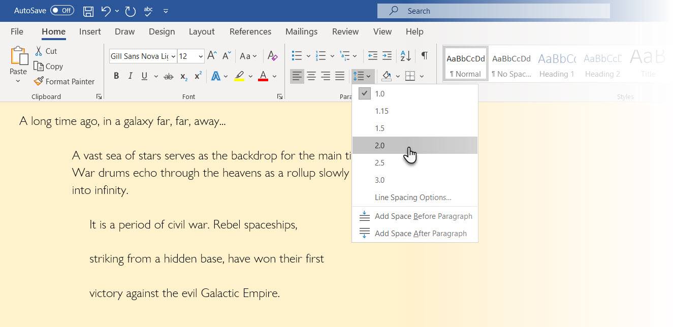 How To Double Space A Word Document