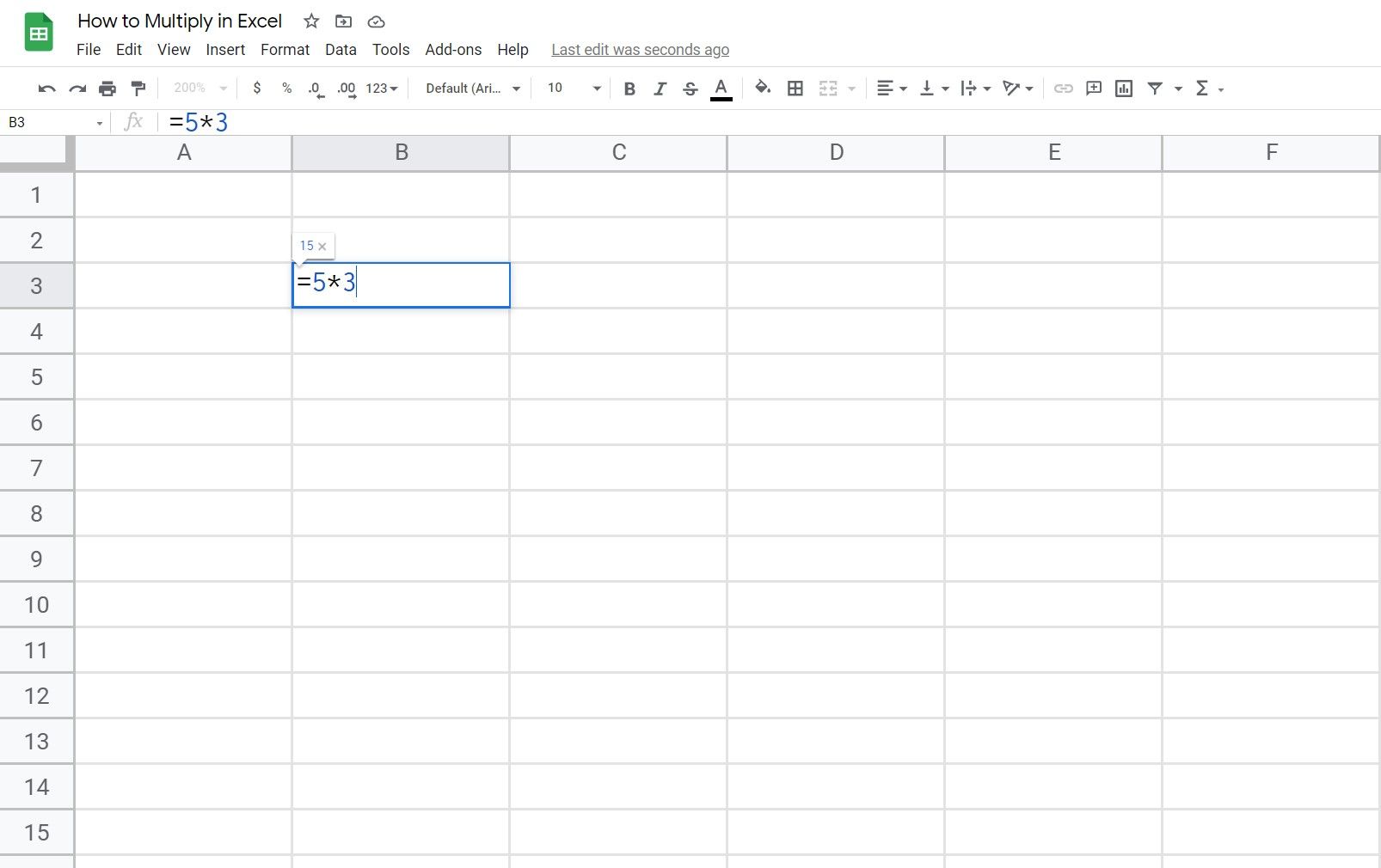 Multiplication in Excel