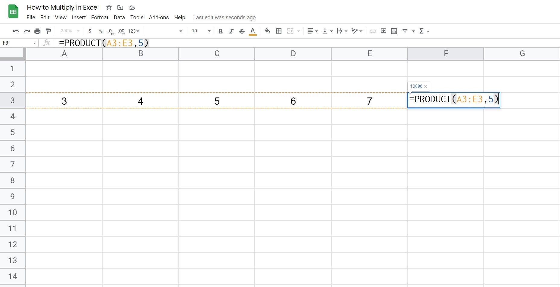 Multiply columns in Excel