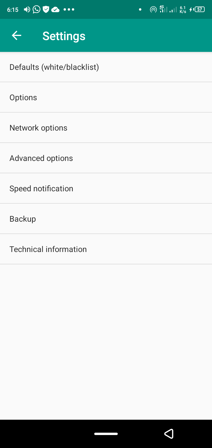 Netguard settings menu