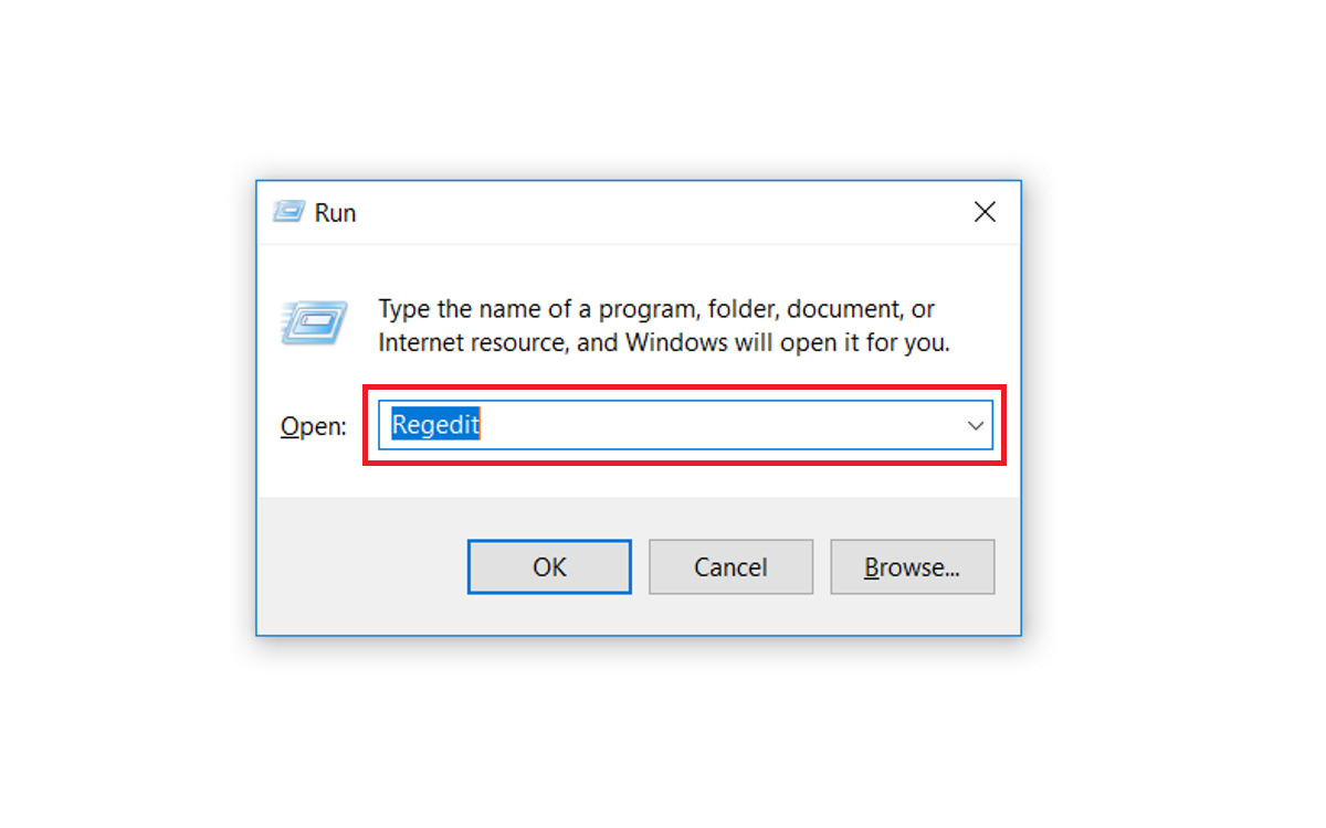Opening the Registry Editor in Windows 10