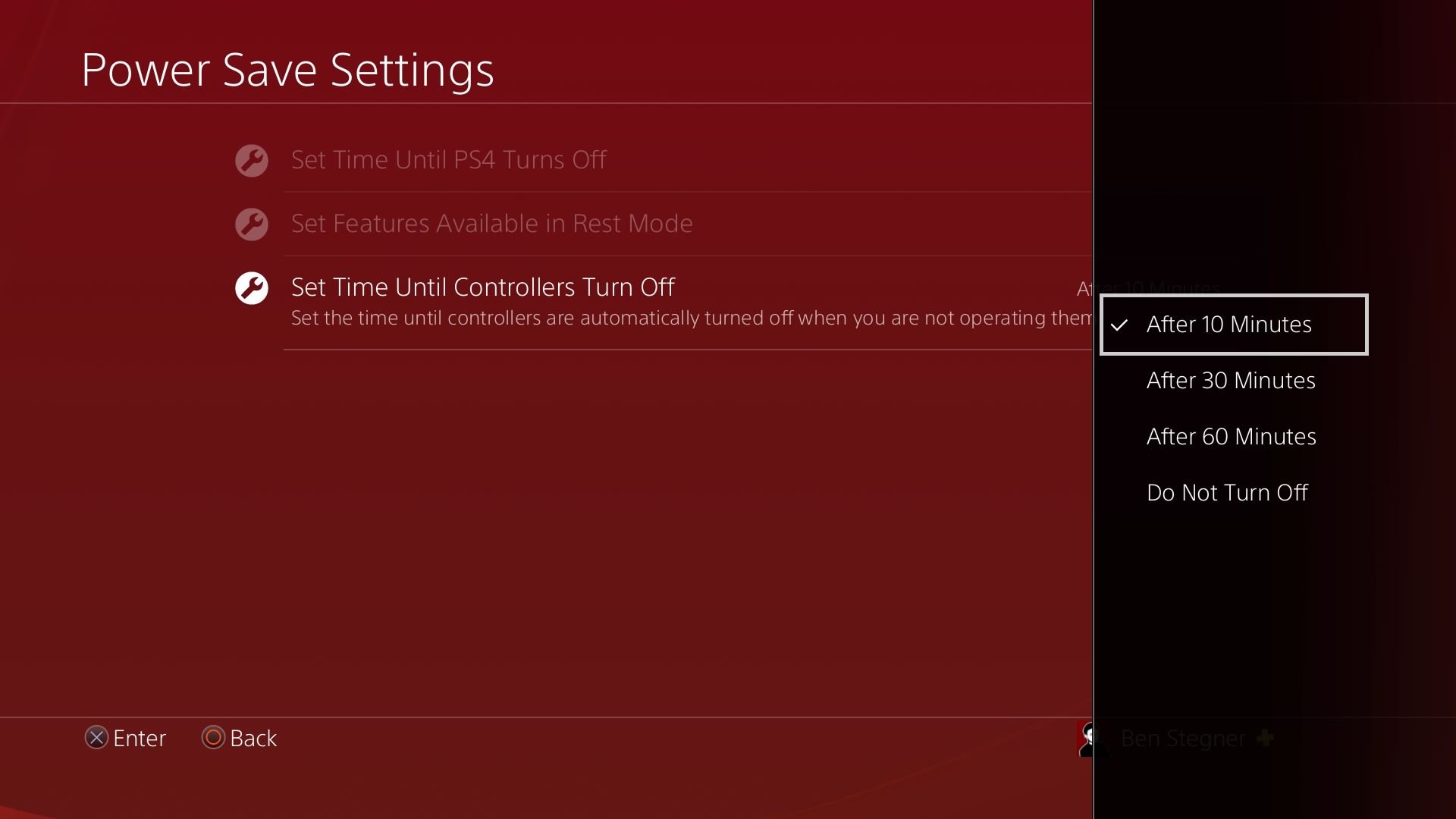 Ps4 power hot sale save settings