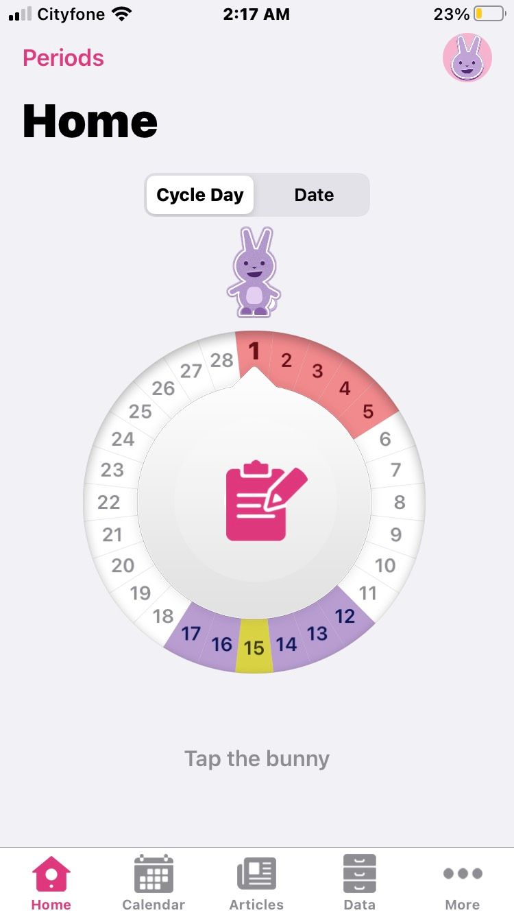 Period Plus cycle calendar screenshot.