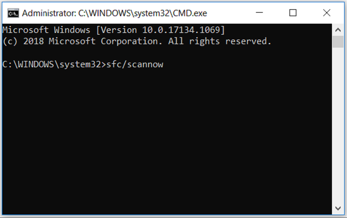 Running SFC in Command Prompt