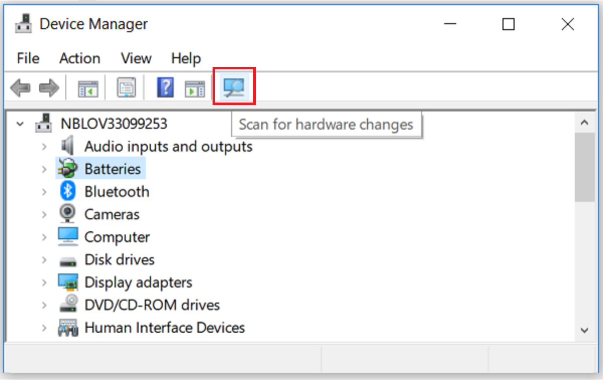 Scanning for hardware changes