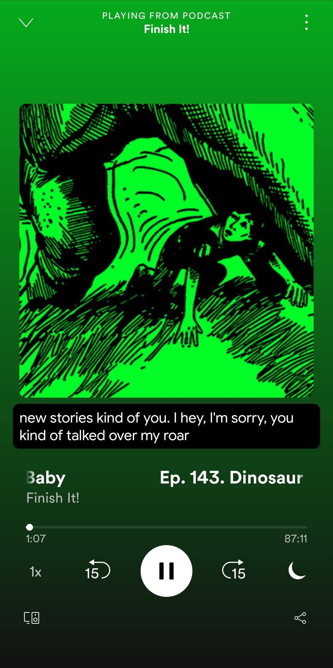 Android's live caption transcribes the Finish It! Podcast even when the Yule brothers speak over each other.