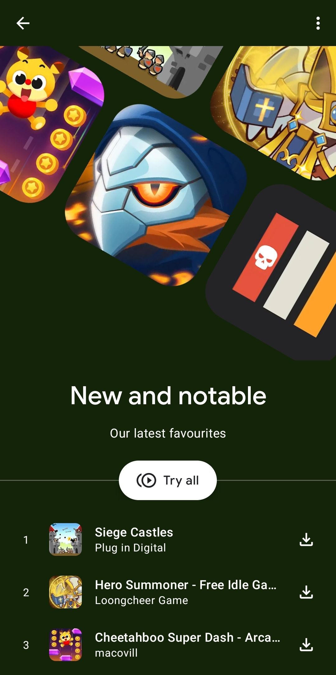 Google Play Games creates playlists of games to try back-to-back