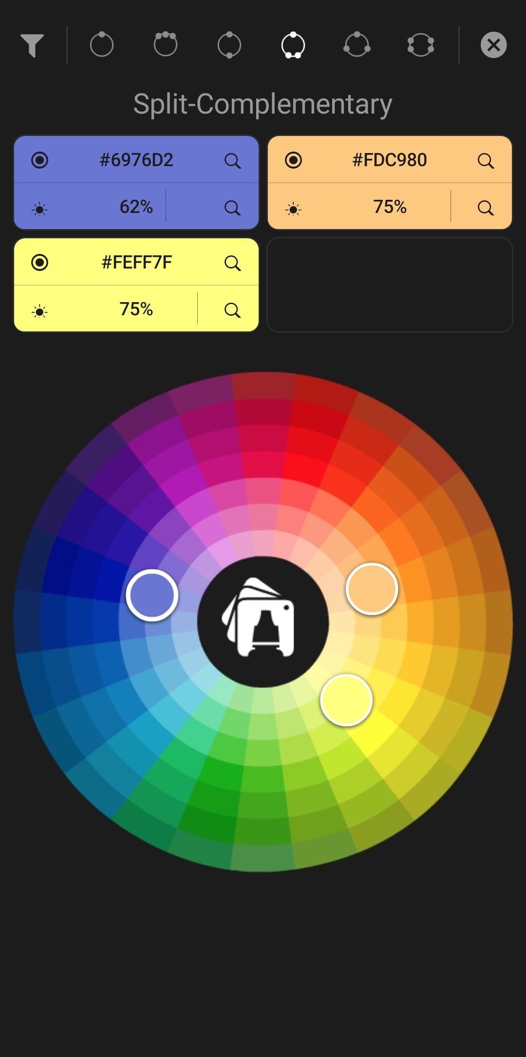 The eyedropper menu in MiniPaints lets you effortlessly create attractive palettes