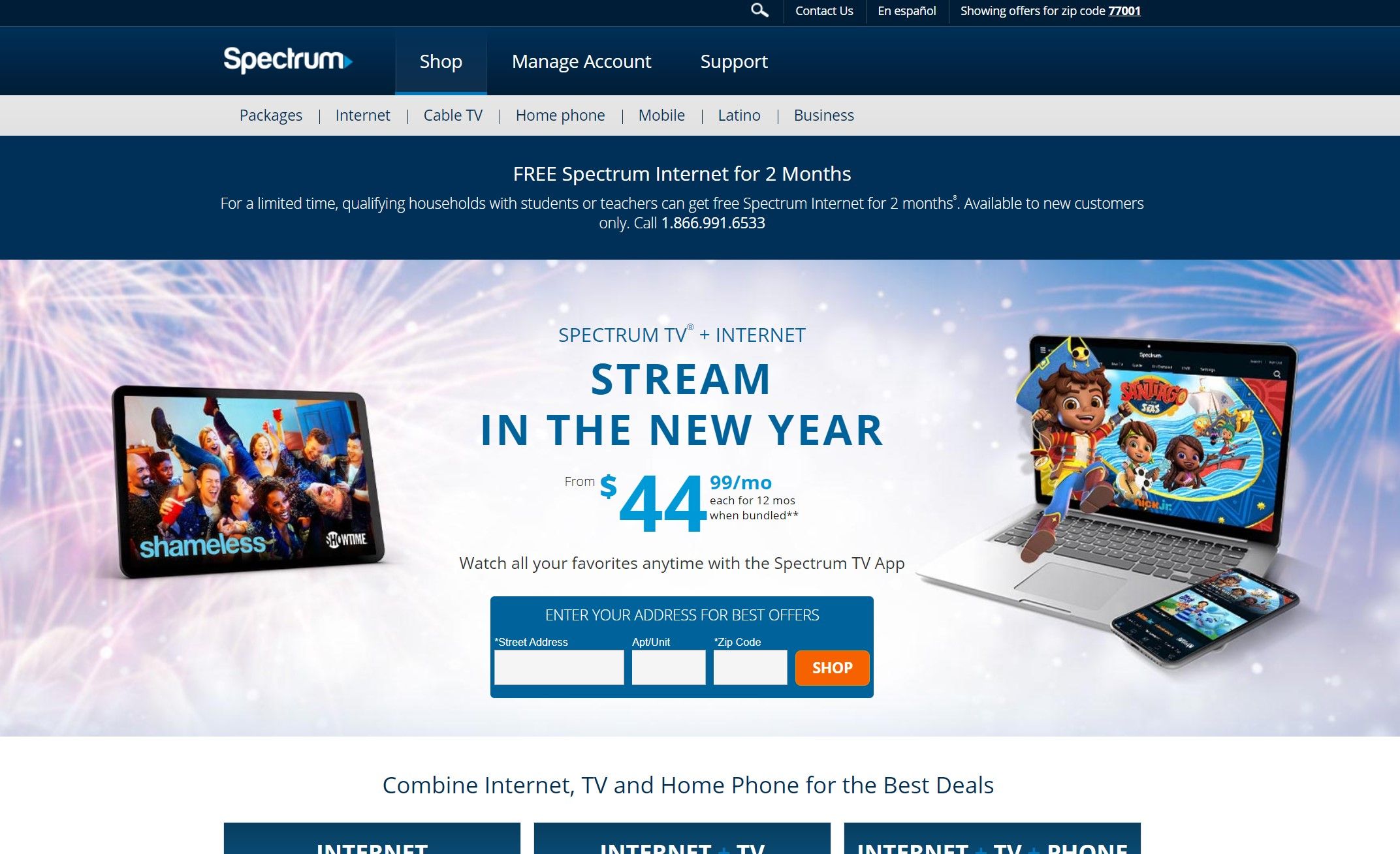 Spectrum website