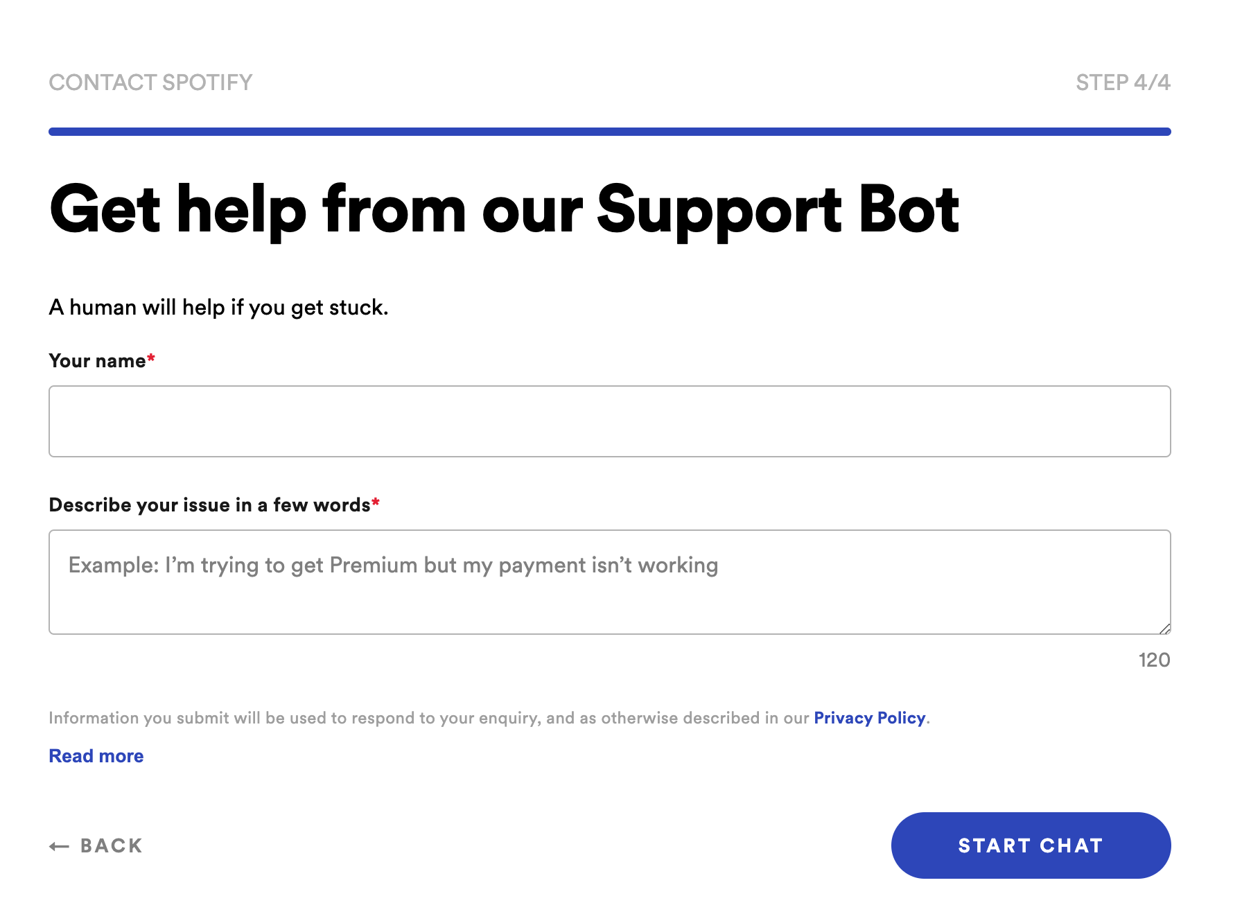 Spotify Support Bot