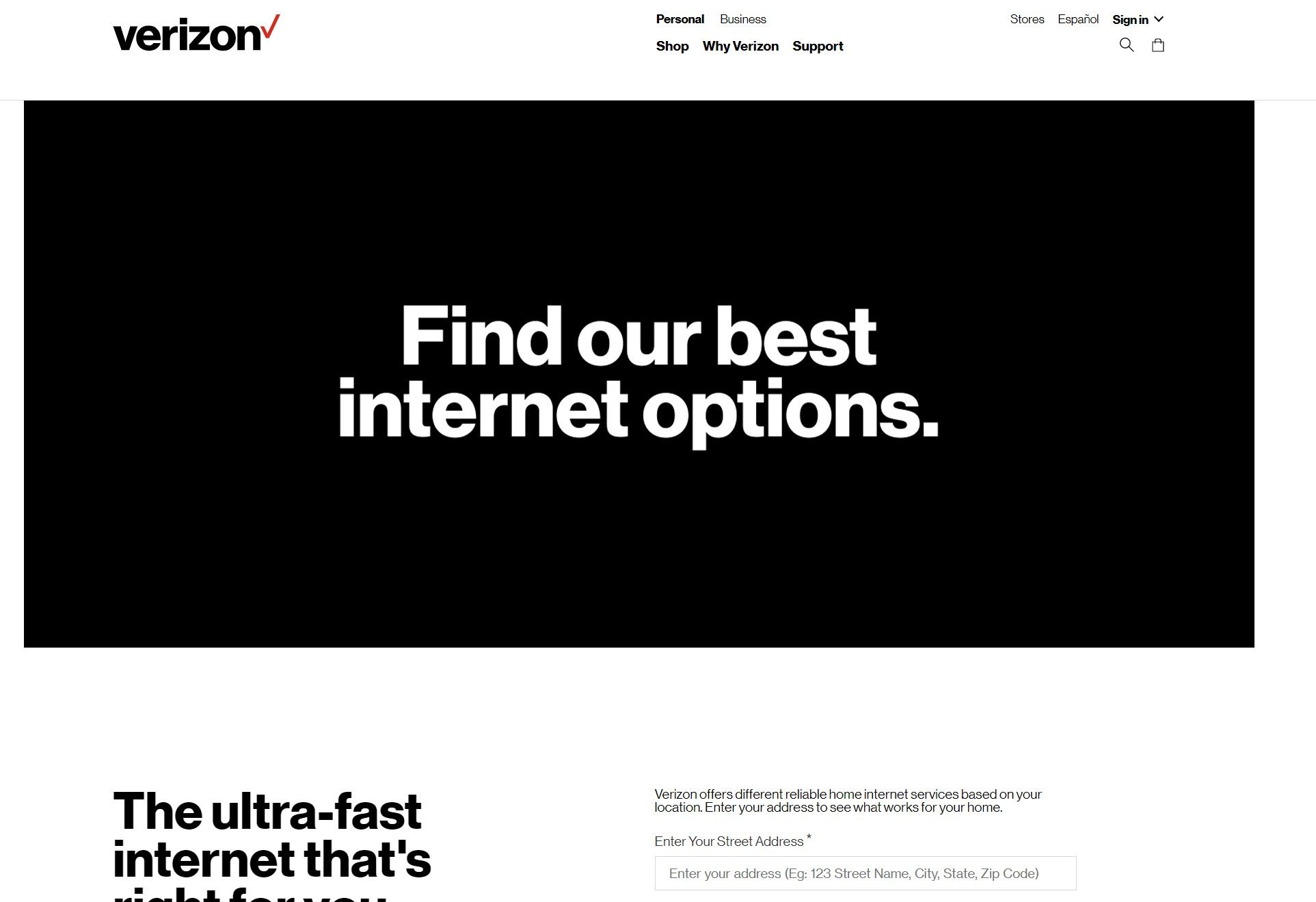 Verizon website