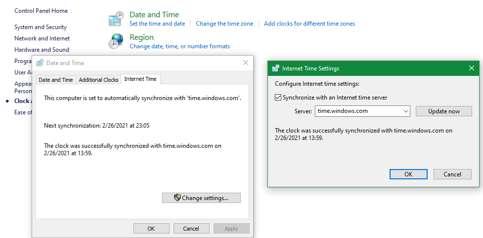Windows Time Server Sync