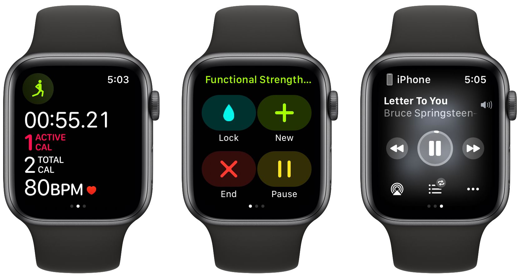 Apple Watch Workout Main Screens