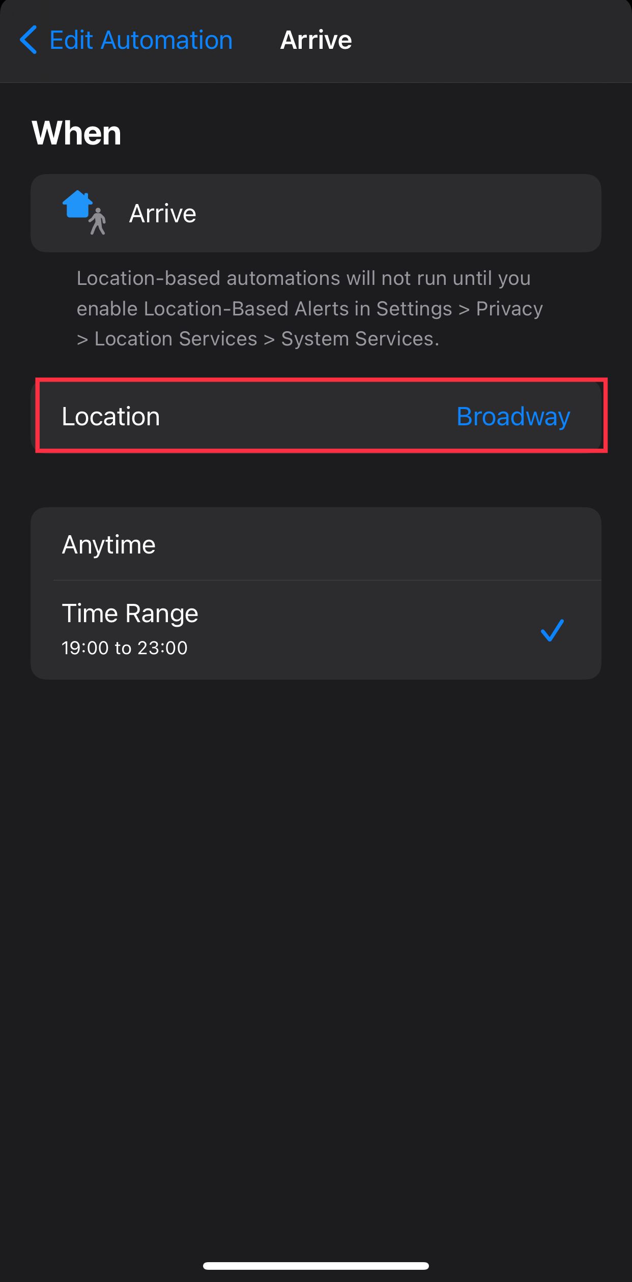 Apple Watch location automation
