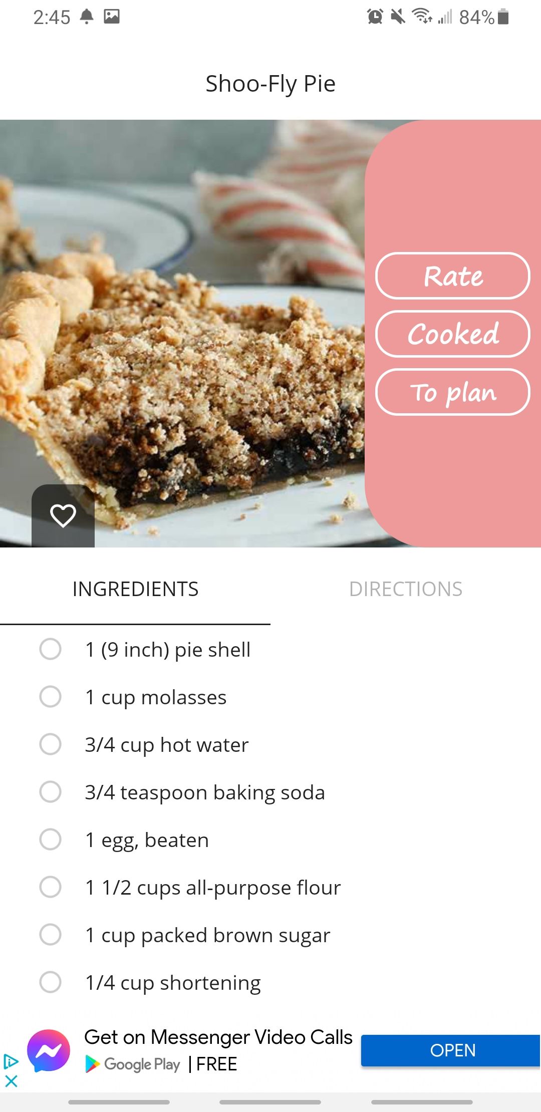 cake and baking recipes app ingredients for shoo fly pie