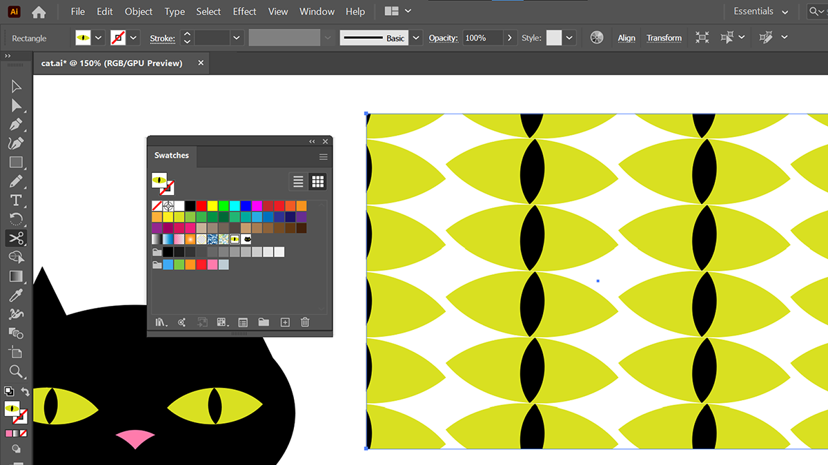 cat eye used as swatch in illustrator