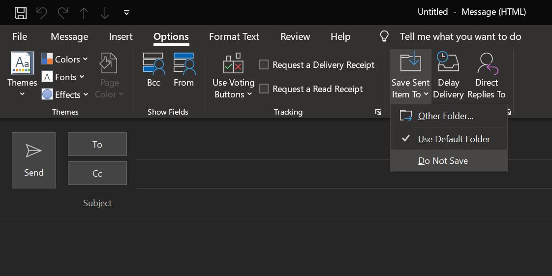 tell outlook for mac not to save sent items locally tell outlook for mac not to save sent items locally