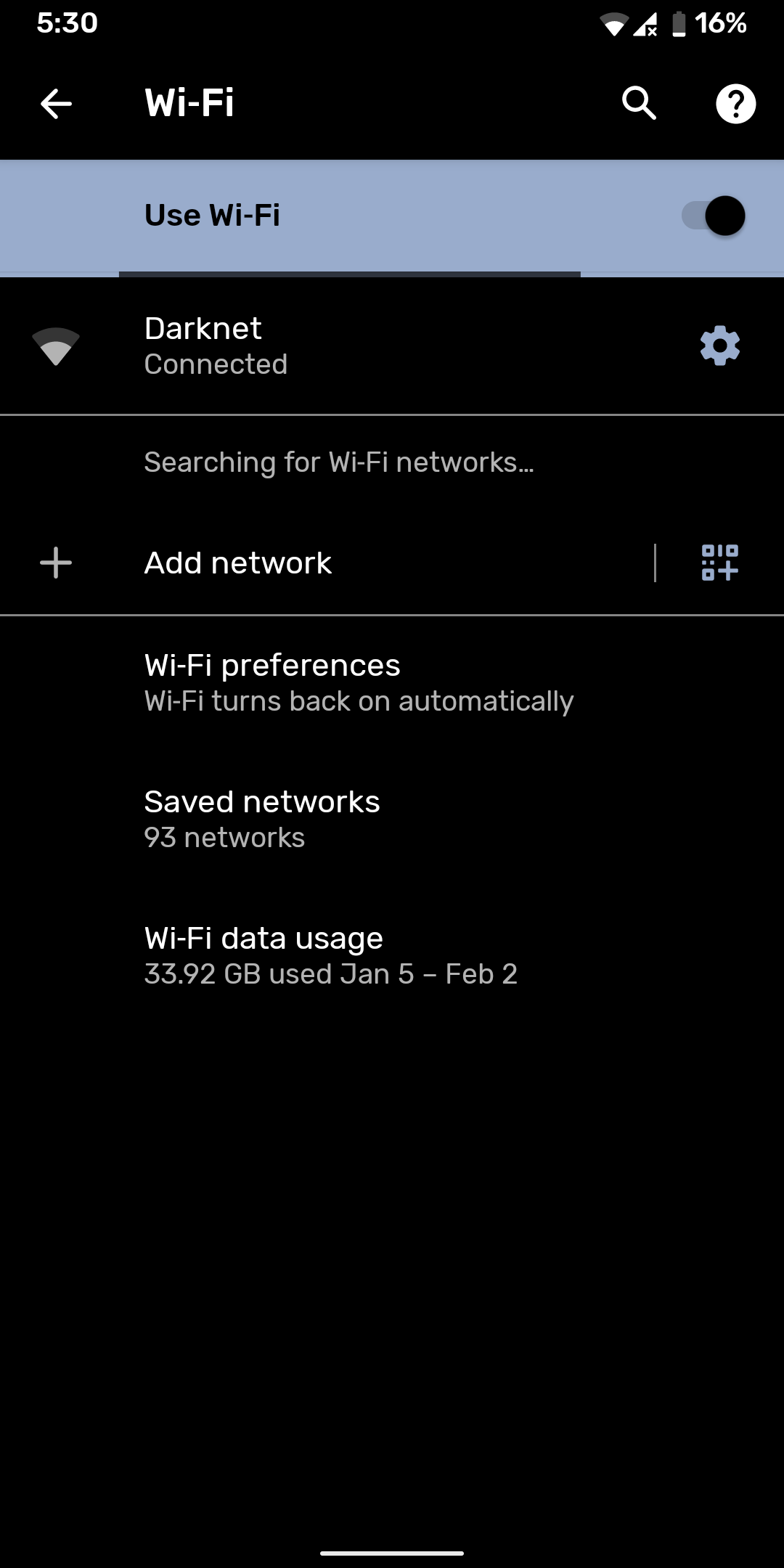 Pengaturan Wi-Fi Android