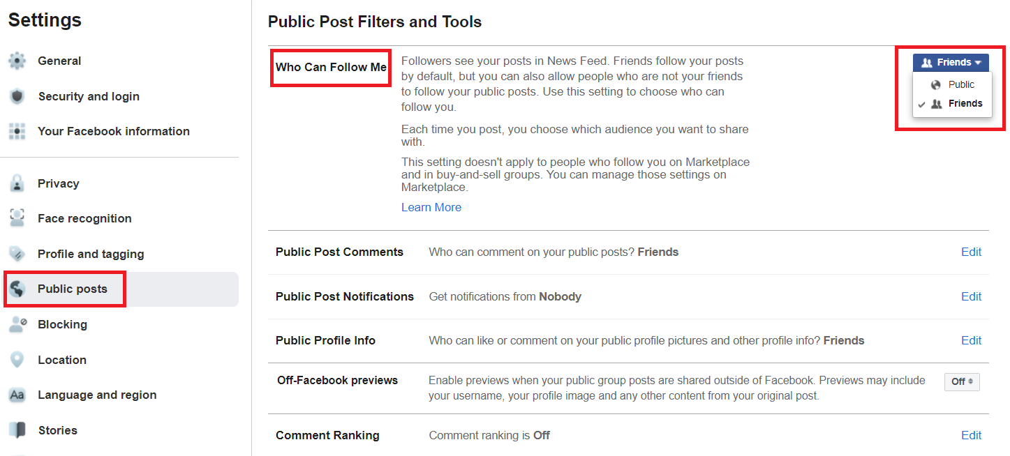 facebook enable following