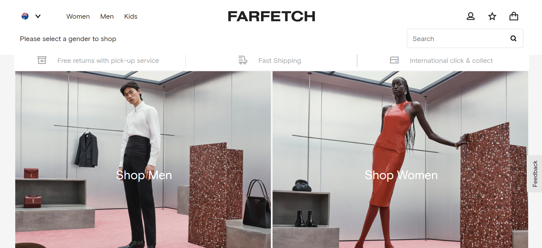 Farfetch website homepage
